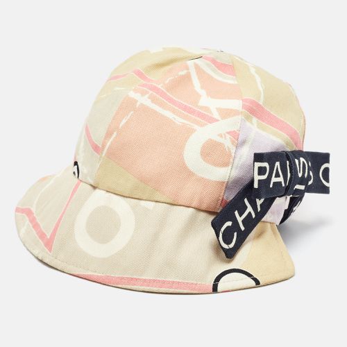 Chanel Cream/Peach Bow Detail Printed Canvas Cap M - Chanel - Modalova