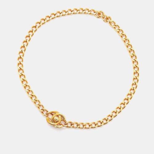 Chanel Gold Metal Cc Logo Turnlock Choker - Chanel - Modalova