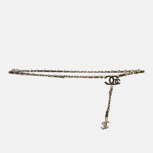 CC Leather Gold Tone Charm Chain Belt - Chanel - Modalova