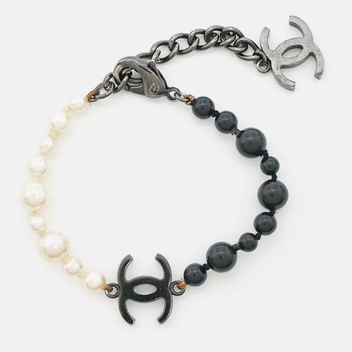 Chanel CC Faux Pearl Bead Black Tone Bracelet - Chanel - Modalova