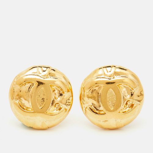 CC Tone Metal Clip On Earrings - Chanel - Modalova