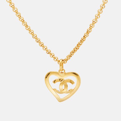 Chanel CC Heart Gold Tone Necklace - Chanel - Modalova