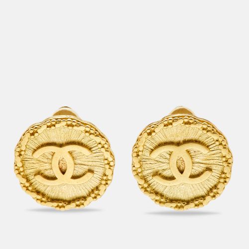 Chanel CC Vintage Gold Tone Clip on Earrings - Chanel - Modalova