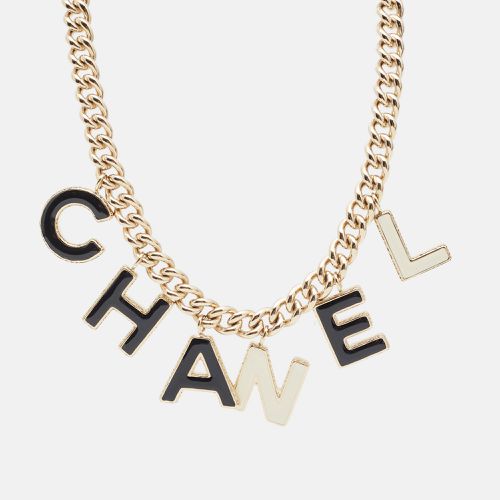 Letter Logo Enamel Tone Necklace - Chanel - Modalova