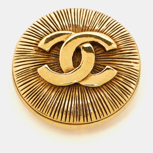 Chanel CC Vintage Gold Tone Brooch - Chanel - Modalova