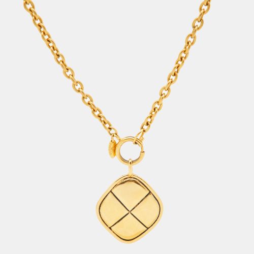 Chanel CC Matelassé Diamond Shape Gold Tone Necklace - Chanel - Modalova