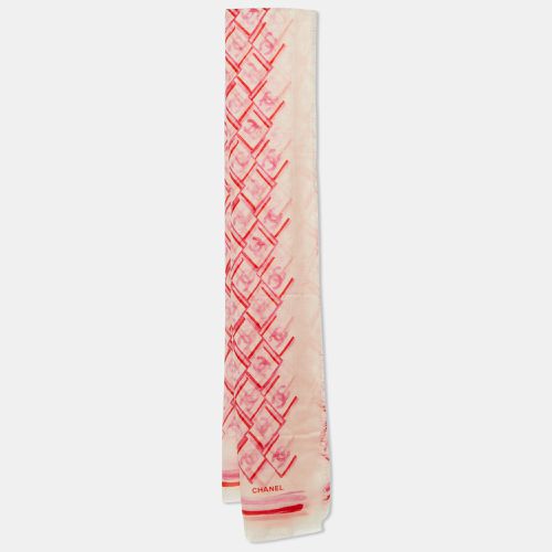 Pink CC Print Cashmere Shawl - Chanel - Modalova