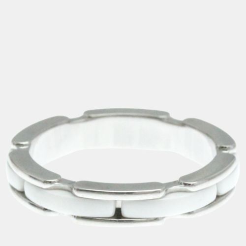 Chanel Silver Ceramic 18k White Gold Ultra Collection Ring Small Size - Chanel - Modalova