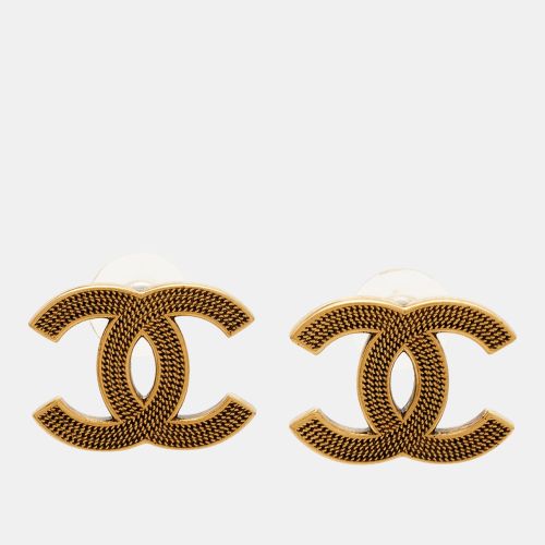 Chanel CC Gold Tone Earrings - Chanel - Modalova