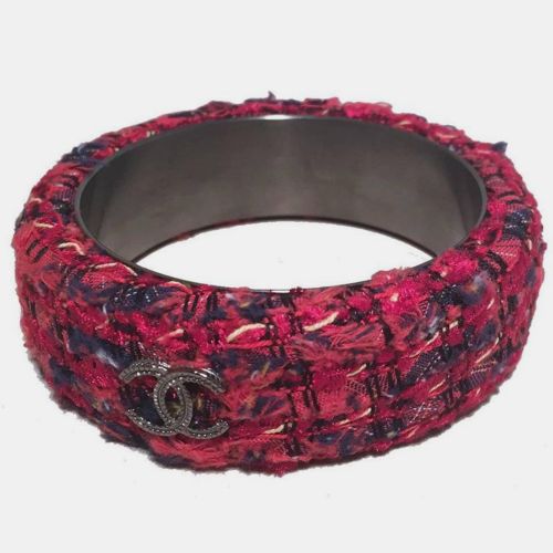 Tweed And Steel Bangle Bracelet - Chanel - Modalova