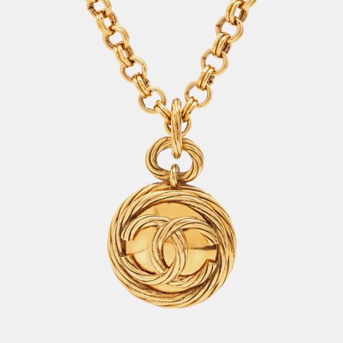CC Mirror Tone Medallion Necklace - Chanel - Modalova