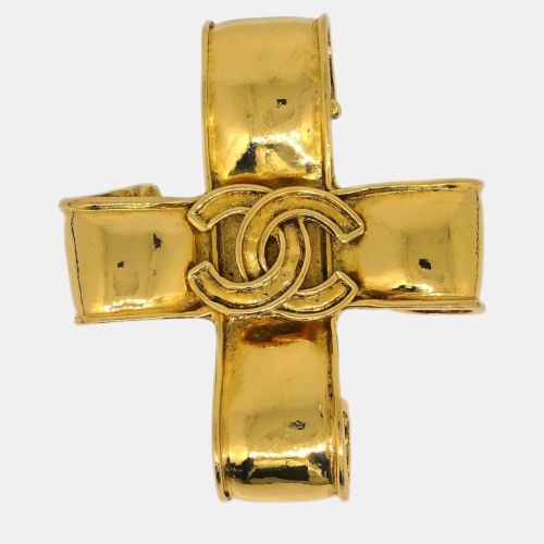 Chanel Gold Plated Cross Brooch Pin - Chanel - Modalova