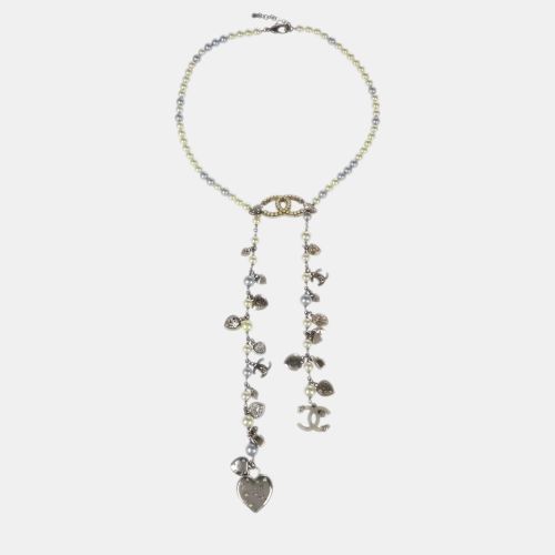 Artificial Pearl Rhinestone Chain Necklace - Chanel - Modalova