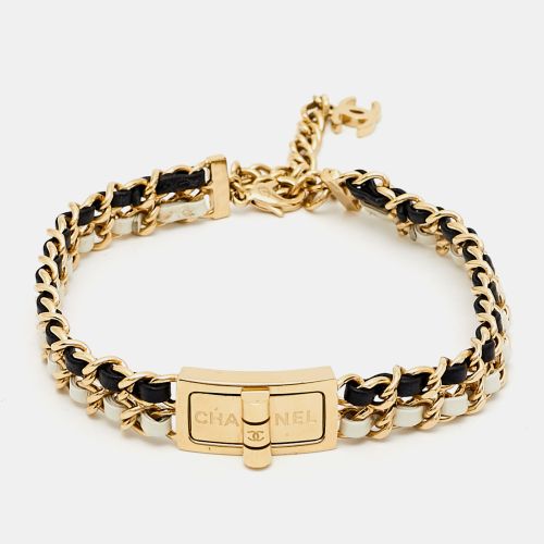 CC Leather Tone Choker Necklace - Chanel - Modalova