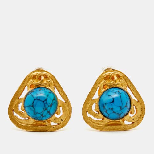CC Composite Tone Earrings - Chanel - Modalova