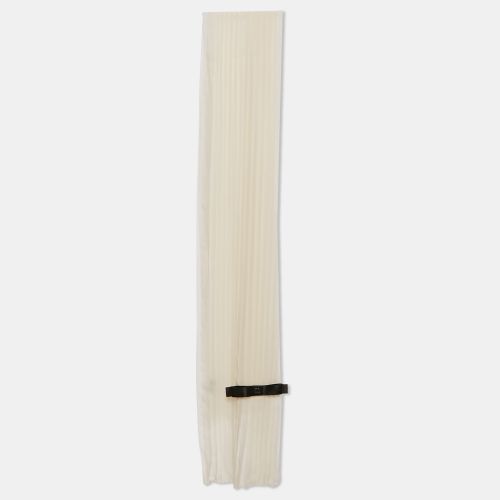 Chanel Off-White Silk Pleated Scarf - Chanel - Modalova