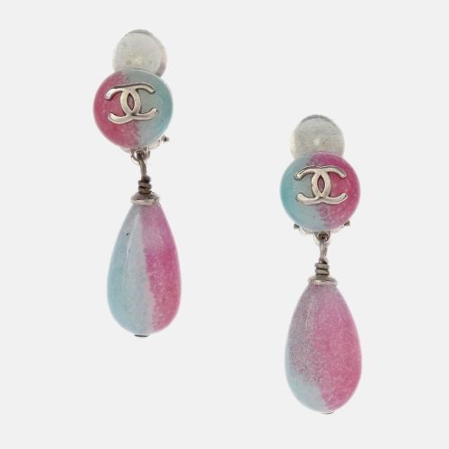 Chanel Dangle Earrings Clip-On Light Blue - Chanel - Modalova