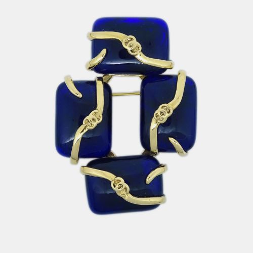 Chanel Gripoix Brooch Pin Gold Blue - Chanel - Modalova