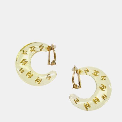 Chanel Hoop Crescent Moon Earrings Clip-On Gold - Chanel - Modalova