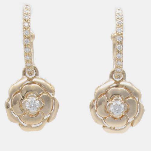 Chanel 18K Rose Gold Camellia Diamond Pierced Earrings - Chanel - Modalova