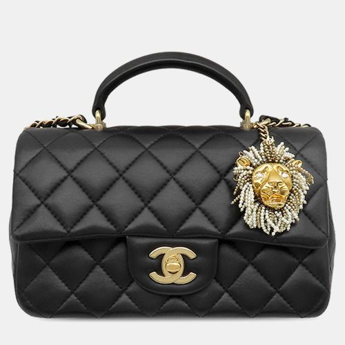 Mini Rectangular Lion Charm Lambskin Top Handle Flap Bag - Chanel - Modalova