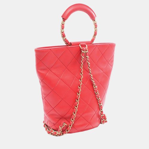 In The Loop Quilted Lambskin Leather Loop Handle Bucket Backpack Bag - Chanel - Modalova