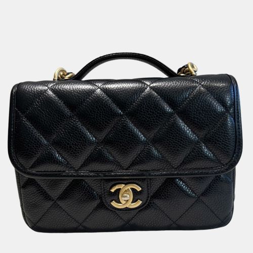 A Grained Calfskin Microchip Version Top Handle Backpack GHW - Chanel - Modalova