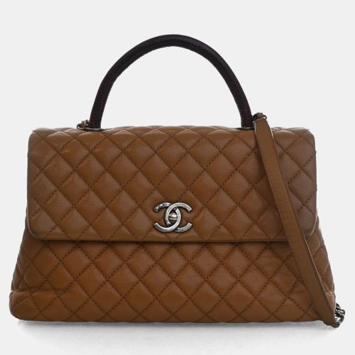 Coco Handle Large Quilted Caviar Leather Top Handle Bag - Chanel - Modalova