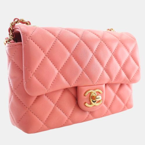 Classic Mini Rectangular Coral Lambskin Shoulder Bag - Chanel - Modalova