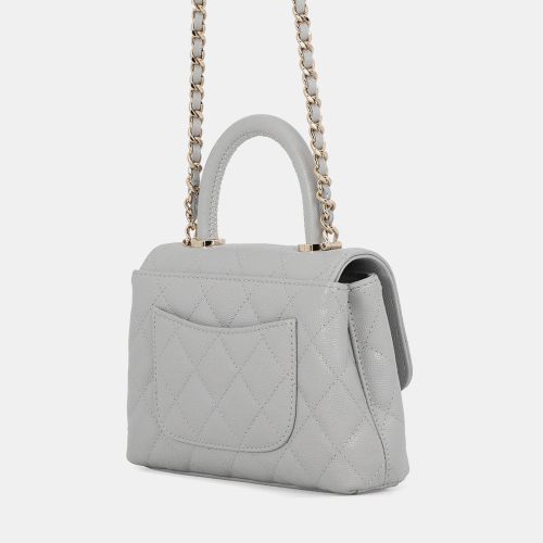 Coco Handle Mini Mini Light Gray Caviar Leather Top Handle Bag - Chanel - Modalova