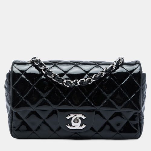 Mini Rectangular Classic Patent Leather Silver Hardware Single Flap Bag - Chanel - Modalova