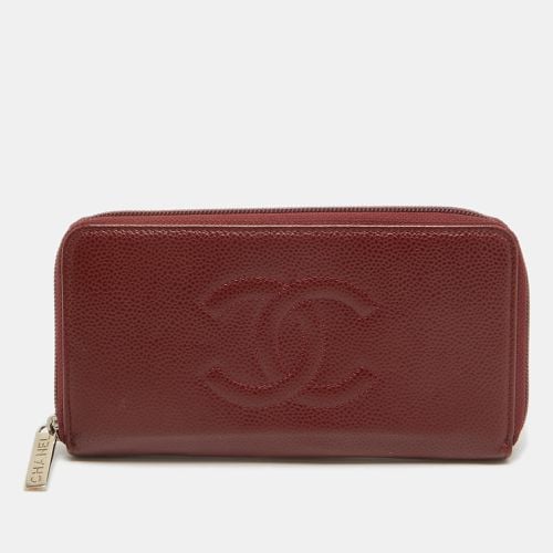 Chanel Red Caviar Leather CC Timeless Zip Around Wallet - Chanel - Modalova