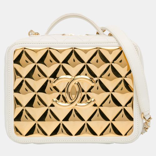 Chanel White Golden Plate Vanity Case - Chanel - Modalova