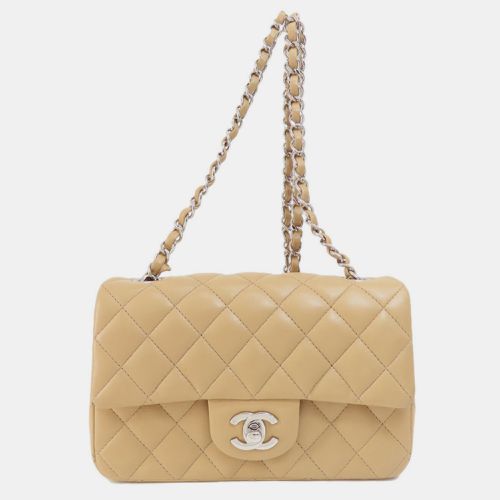 Chanel Beige Leather Mini Classic Single Flap Shoulder Bags - Chanel - Modalova