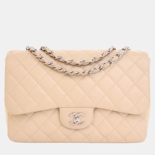 Chanel Beige Leather Jumbo Classic Single Flap Shoulder Bag - Chanel - Modalova