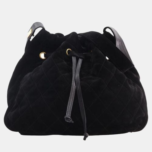 Chanel Black Suede CC Vintage Bucket Bag - Chanel - Modalova