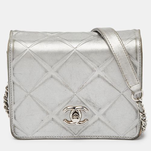 Chanel Silver Leather Mini Propeller Flap Bag - Chanel - Modalova