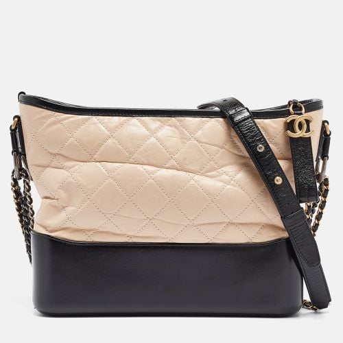 Peach/Black Quilted Aged Leather Medium Gabrielle Bag - Chanel - Modalova