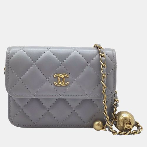 Leather Mini Pearl Crush CC Wallet on Chain - Chanel - Modalova