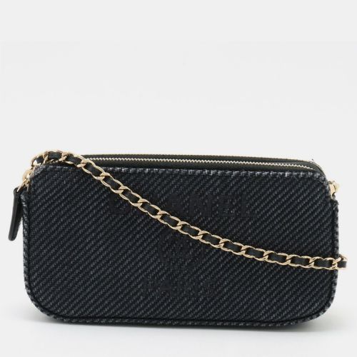 Chanel Navy Blue Canvas Deauville Wallet On Chain - Chanel - Modalova