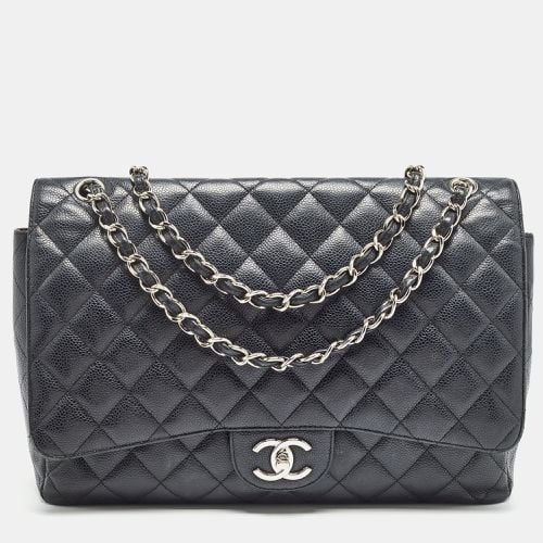 Chanel Black Quilted Caviar Leather Maxi Classic Double Flap Bag - Chanel - Modalova