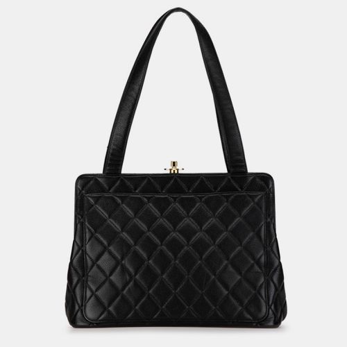 Chanel Black Quilted Caviar Leather Tote Bag - Chanel - Modalova