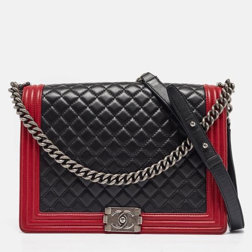 Chanel Black/Red Quilted Leather Large Boy Flap Bag - Chanel - Modalova