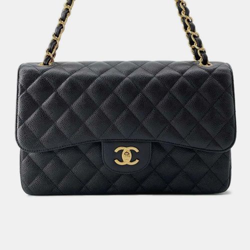 Chanel Black Leather Classic Double Flap Shoulder Bag - Chanel - Modalova