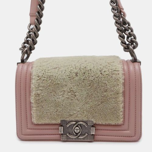 Chanel Pink Leather and Shearling Boy Bag - Chanel - Modalova