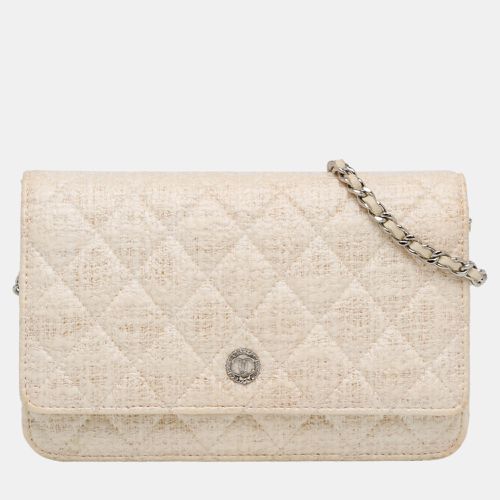 Chanel Beige CC Coated Tweed Wallet On Chain - Chanel - Modalova