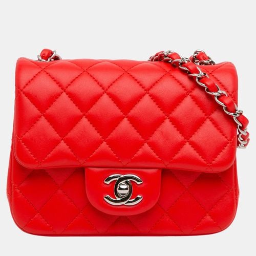 Chanel Red Mini Square Classic Lambskin Single Flap - Chanel - Modalova