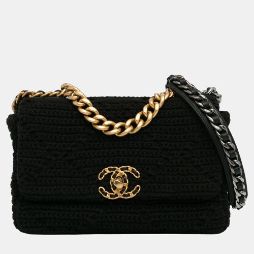 Chanel Black Medium Crochet 19 Flap - Chanel - Modalova