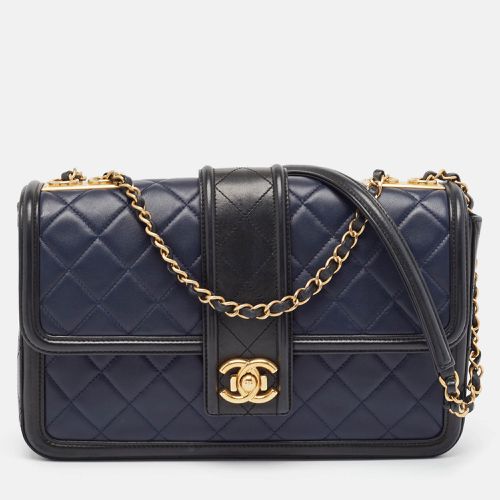 Chanel Navy Blue/Black Quilted Leather Elegant CC Shoulder Bag - Chanel - Modalova