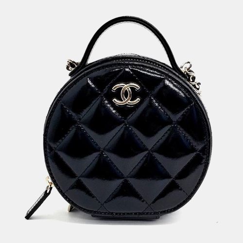 Shiny Leather Round Top Handle Bag - Chanel - Modalova